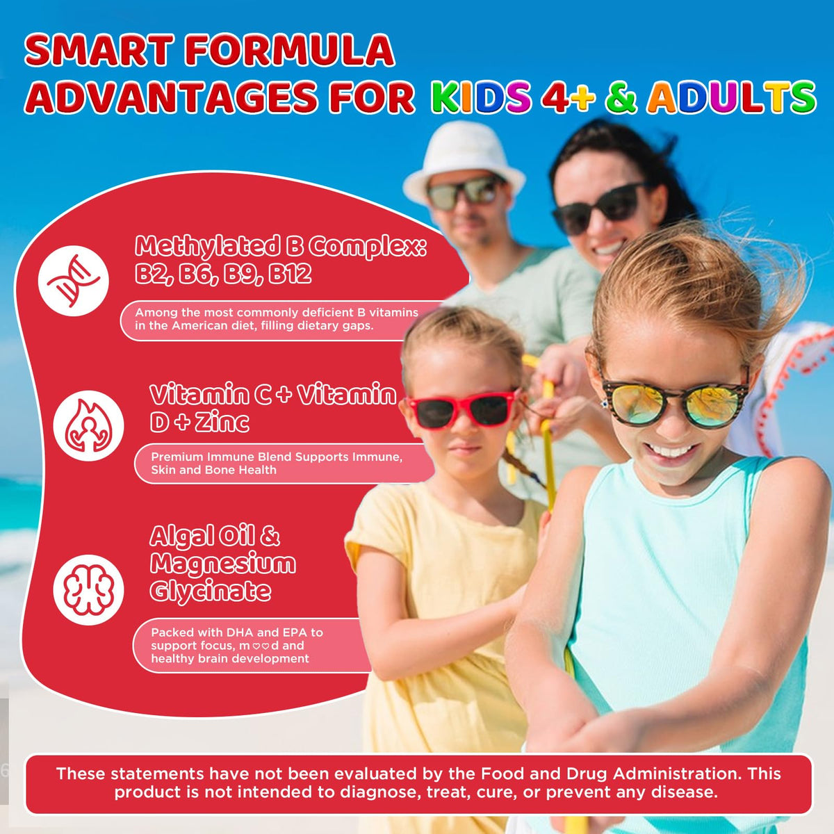 NATISLAND Acide Folinique Gummies 60 unités, gummies à la fraise