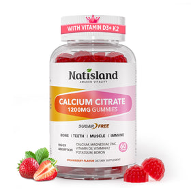 NATISLAND Calcium 1200 mg Gummies avec Vitamine D3 et K2, vue de face