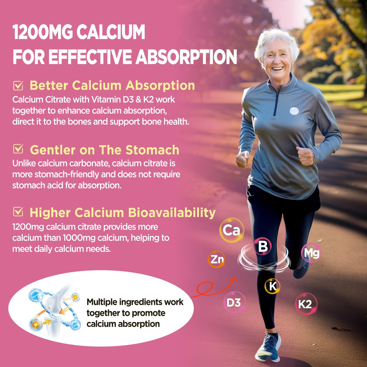 NATISLAND Calcium 1200 mg Gummies, gros plan sur les gummies