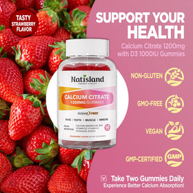 NATISLAND Calcium 1200 mg Gummies, vue de côté