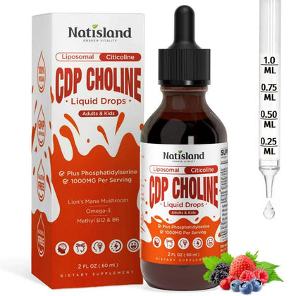 NATISLAND Citicoline 1000mg + Phosphatidylserine 300mg flacon avant
