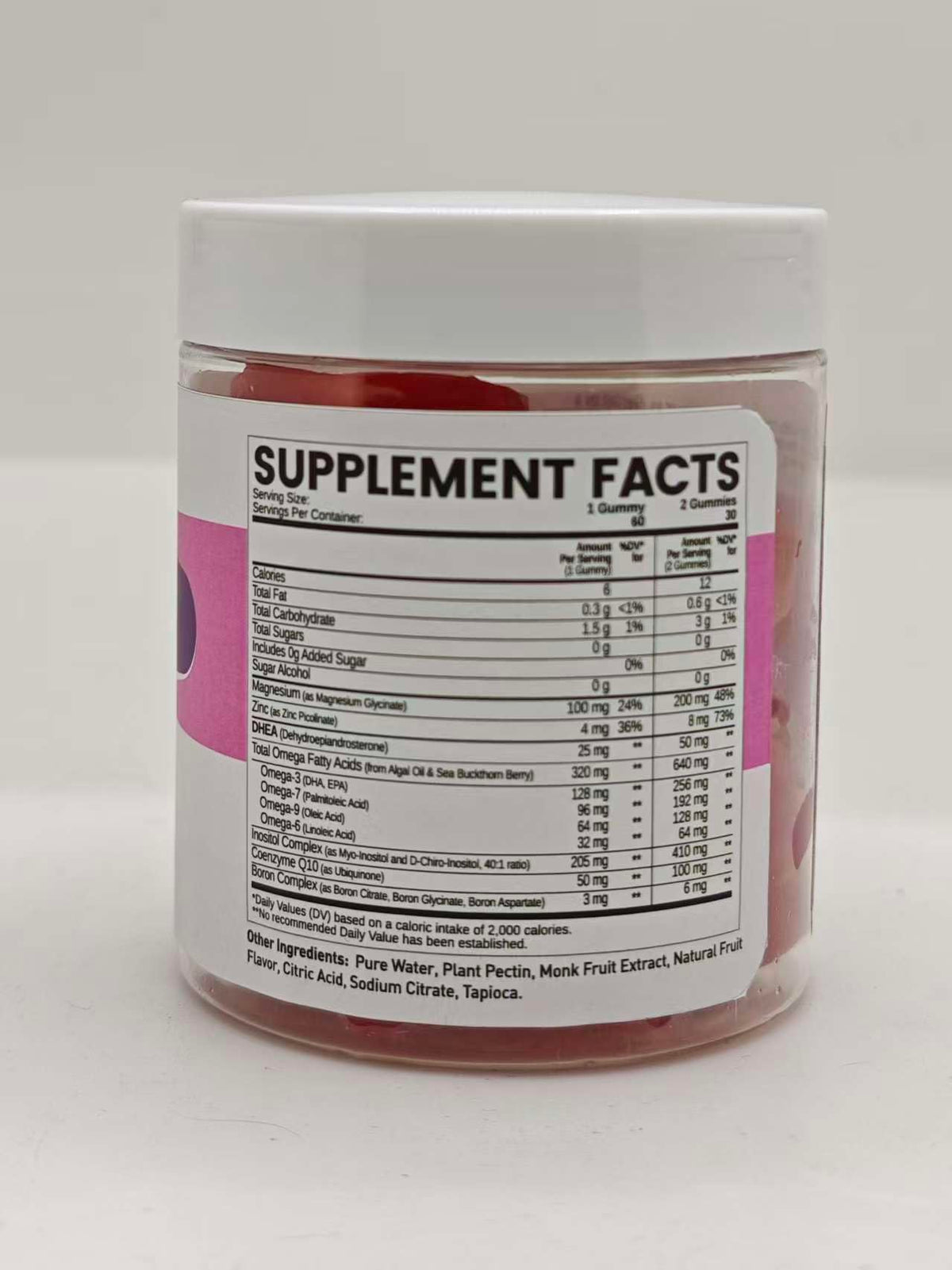NATISLAND DHEA gummies avec dosage 25mg sur l'emballage