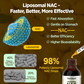 NATISLAND Gouttes de NAC Liposomales 600 mg flacon ouvert