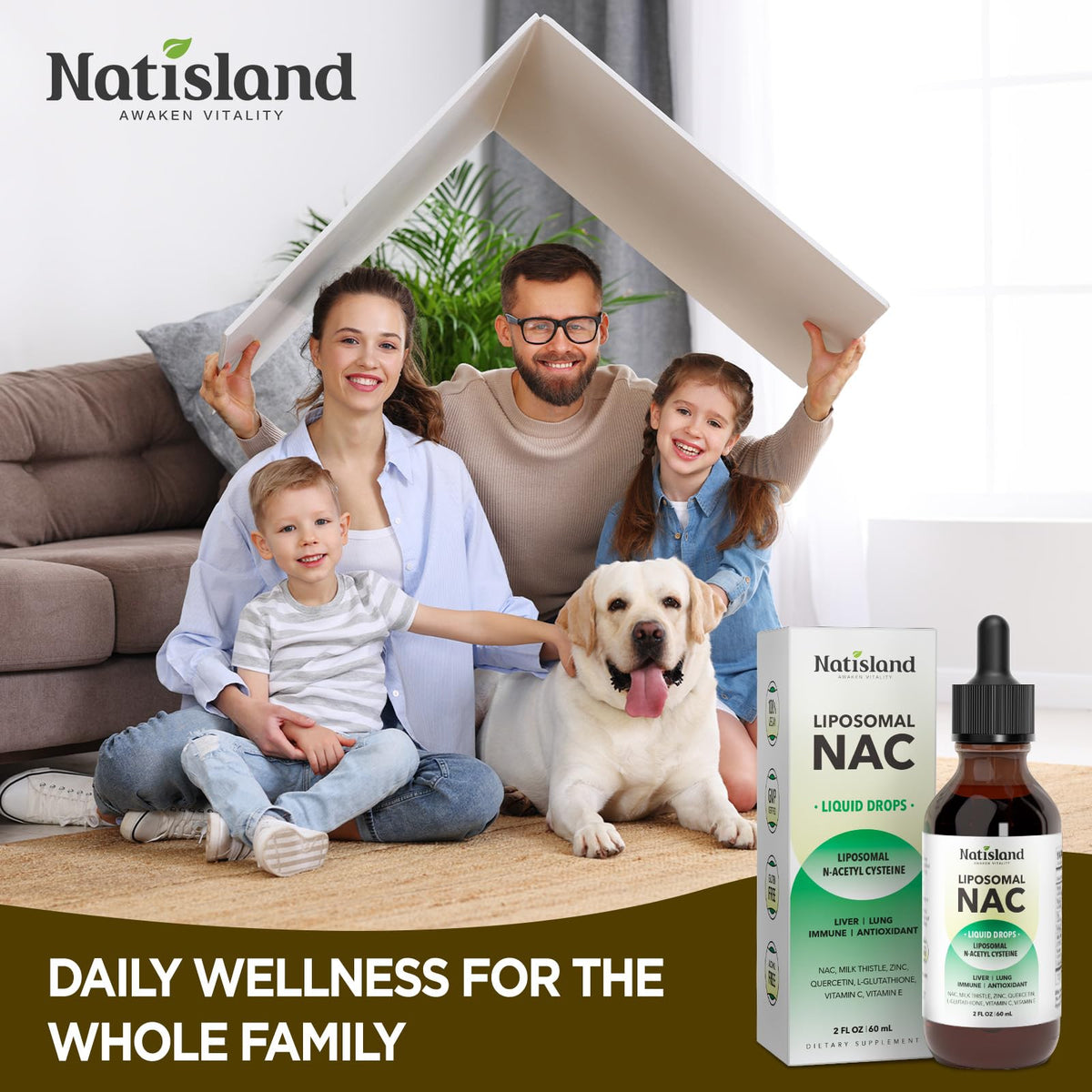 NATISLAND Gouttes de NAC Liposomales 600 mg prise avec une cuillère