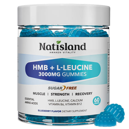 NATISLAND Gummies HMB et L-Leucine 60 unités, vue de face