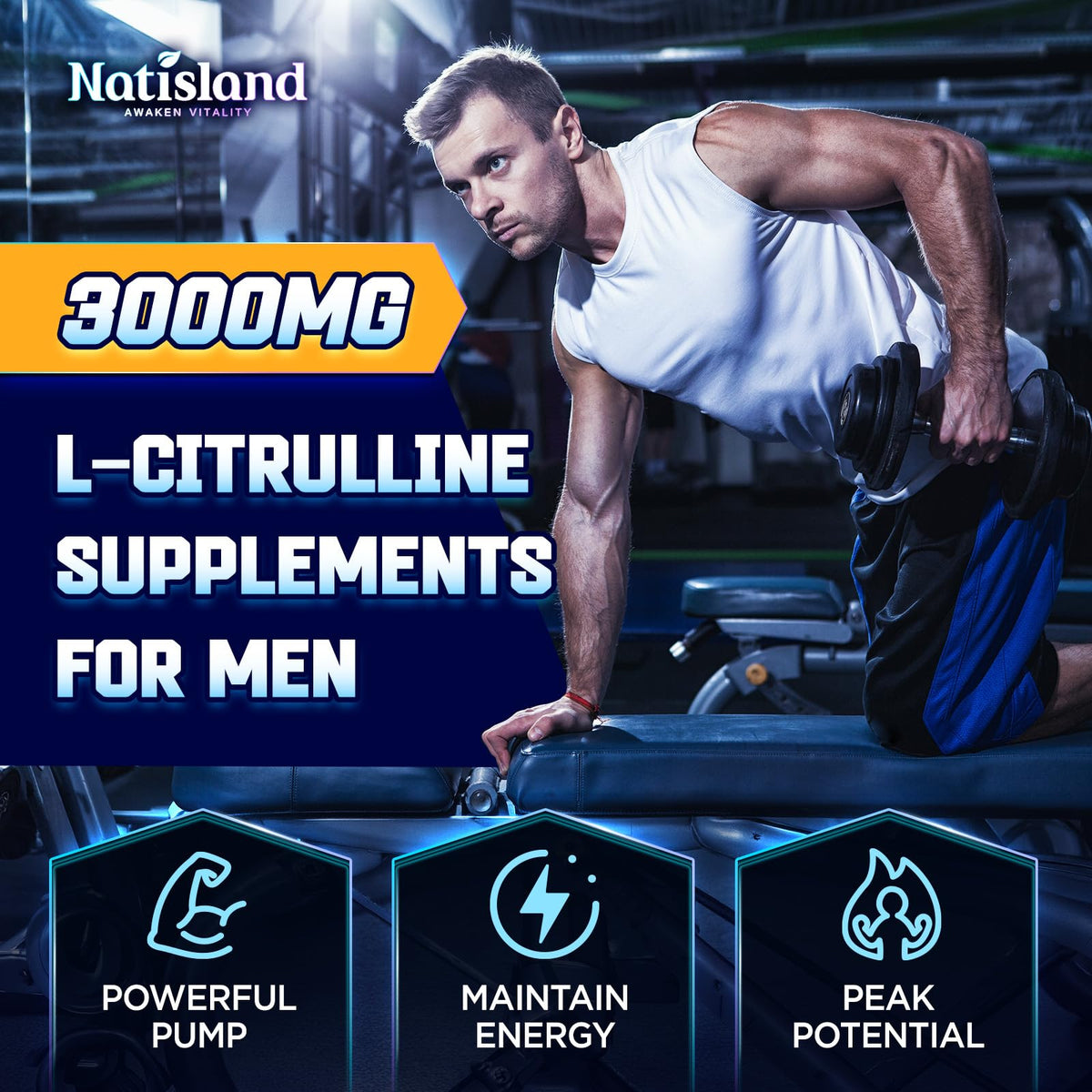 NATISLAND Gummies L-Citrulline, ingrédients listés sur l'emballage