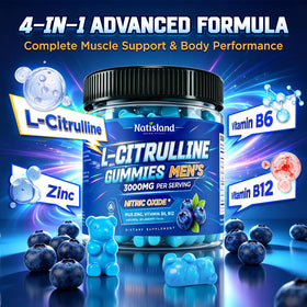 NATISLAND Gummies L-Citrulline, présentation des gummies sur une table