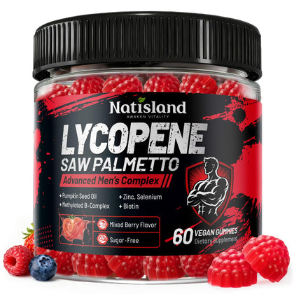 NATISLAND Gummies Lycopène et Saw Palmetto en boîte vue de face