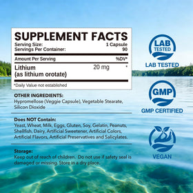 NATISLAND Lithium Orotate 20 mg capsule vue de près