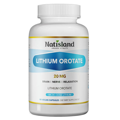 NATISLAND Lithium Orotate 20 mg flacon de 90 capsules vegan