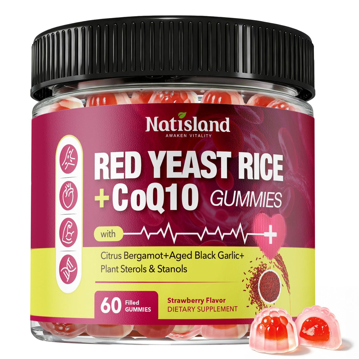 NATISLAND Riz Rouge avec CoQ10 gummies boîte avant