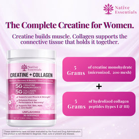 Native Essentials Créatine pour Femmes avec cuillère doseuse