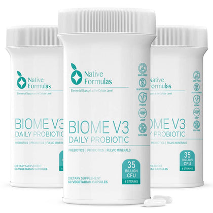 Native Formulas Biome V3 Probiotiques 180 capsules végétales en vue de face