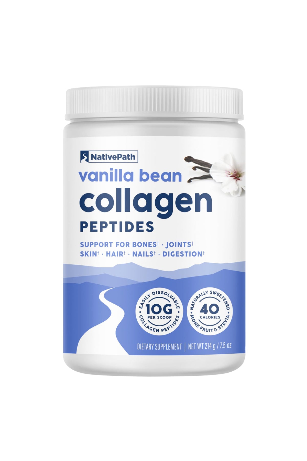 NativePath Collagène Peptides 214g vue de face avec emballage