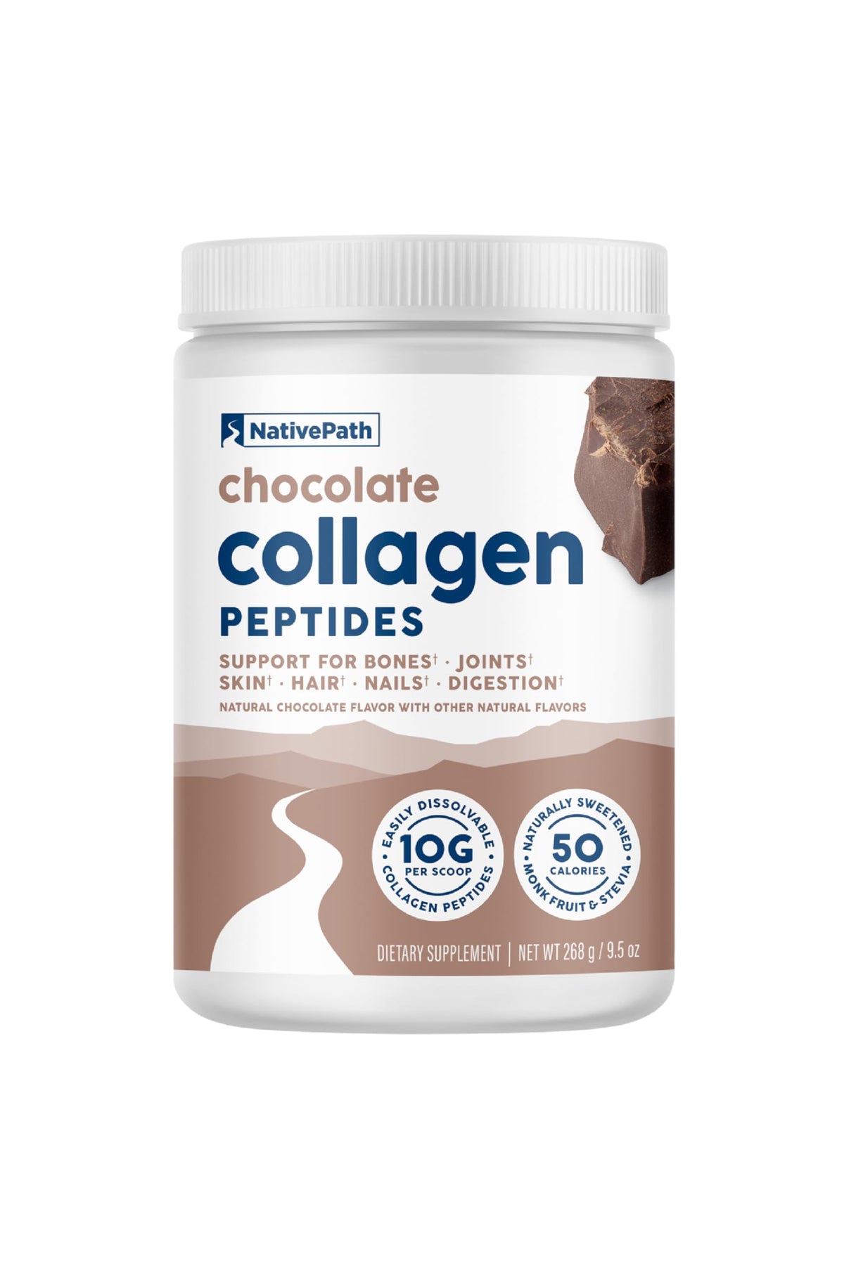NativePath Collagène Peptides Chocolat 268g emballage avant