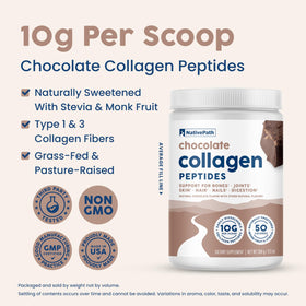 NativePath Collagène Peptides Chocolat 268g en poudre vue rapprochée