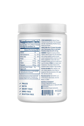 NativePath Collagène Peptides Chocolat 268g mélange dans un verre