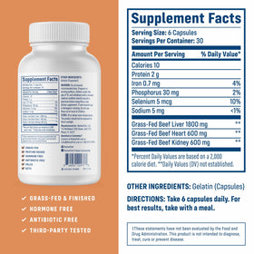 NativePath Complex Organ de Boeuf 180 capsules avec d'autres compléments