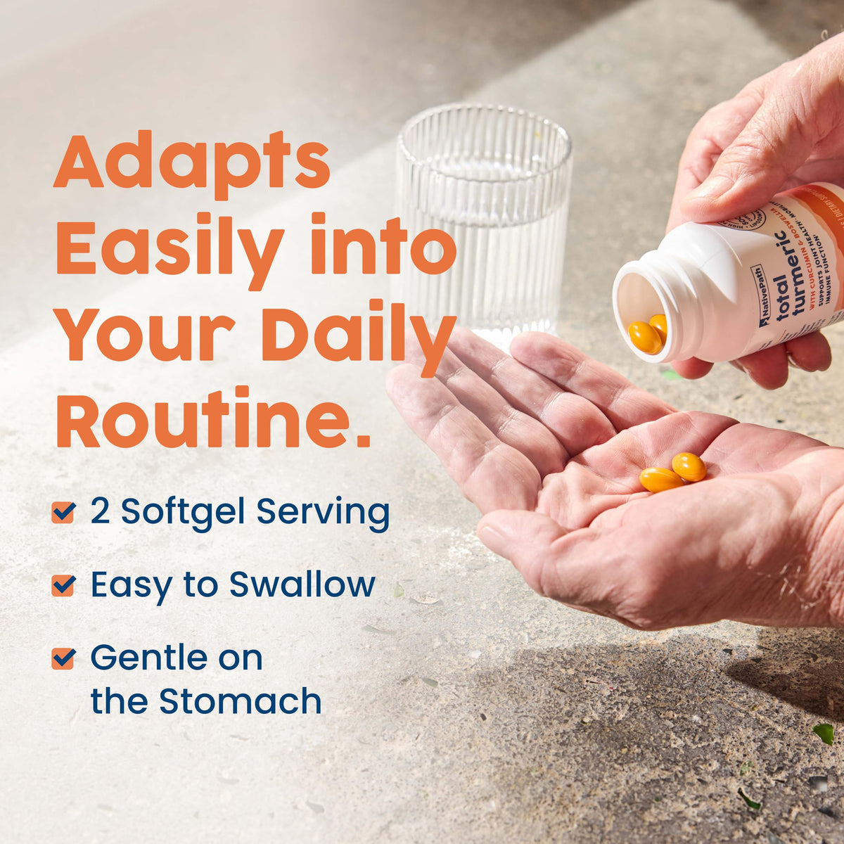 NativePath Curcuma avec Boswellia gélules molles à côté d'autres compléments