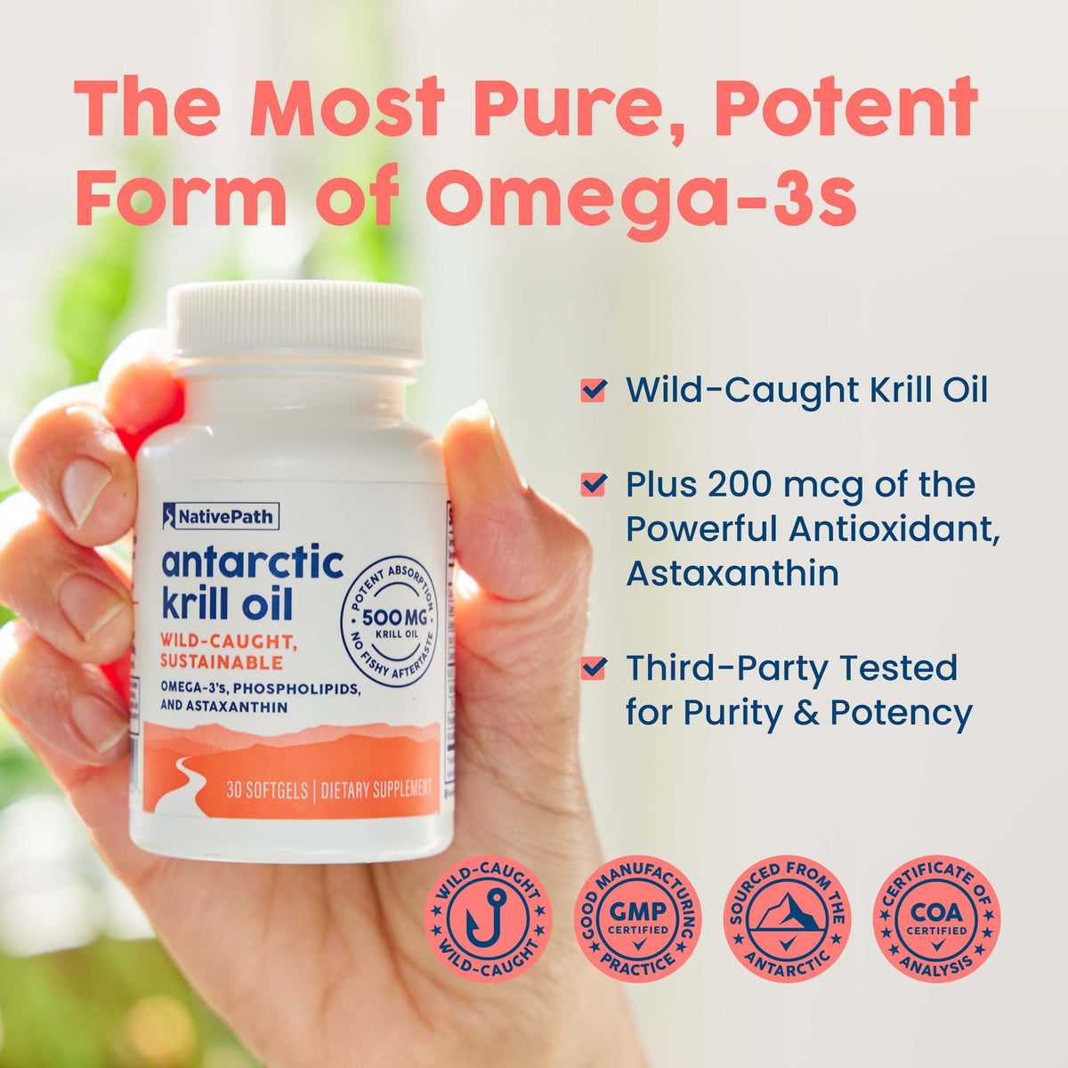 NativePath huile de krill Antartique 500mg gélules