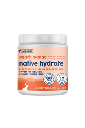 NativePath Hydrate Poudre Électrolyte Pêche Mangue vue avant