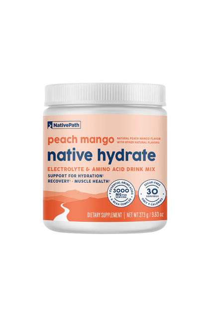 NativePath Hydrate Poudre Électrolyte Pêche Mangue vue avant