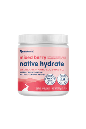 NativePath Poudre Électrolyte Hydrate Baies Mélangées 30 Portions vue de face
