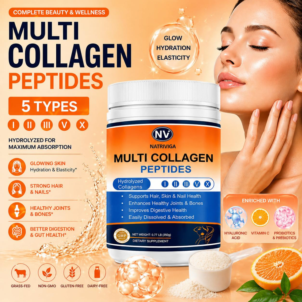 NATRIVIGA Poudre de Collagène Multi Peptides emballage