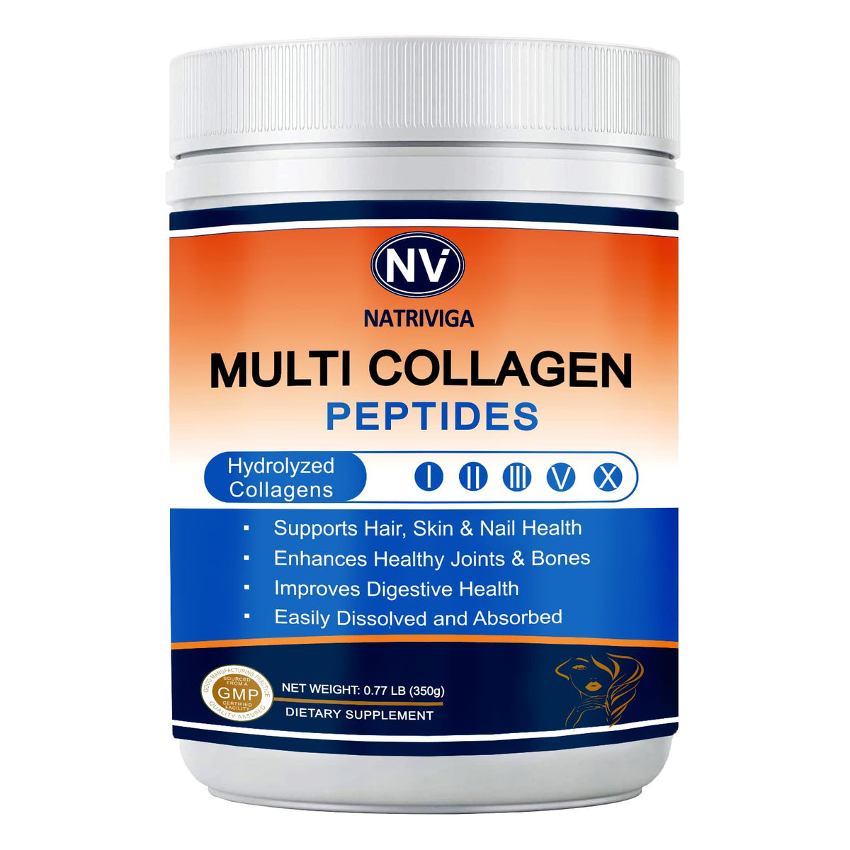 NATRIVIGA Poudre de Collagène Multi Peptides vue de face
