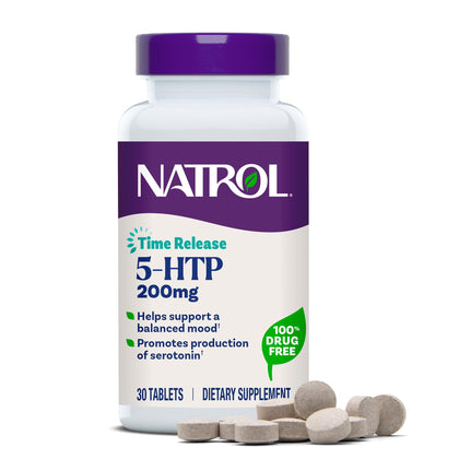 Natrol 5-HTP 200 mg comprimés à libération prolongée vue de face