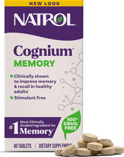 Natrol Cognium Memory 60 comprimés vue avant