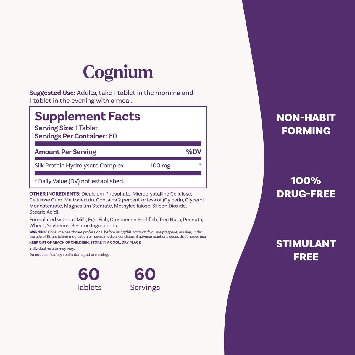 Natrol Cognium Memory sur une table avec d'autres compléments alimentaires
