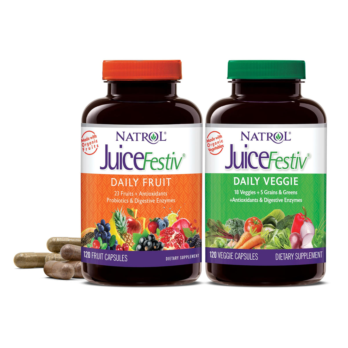 Natrol JuiceFestiv 90 gélules capsules bio avec fruits et légumes