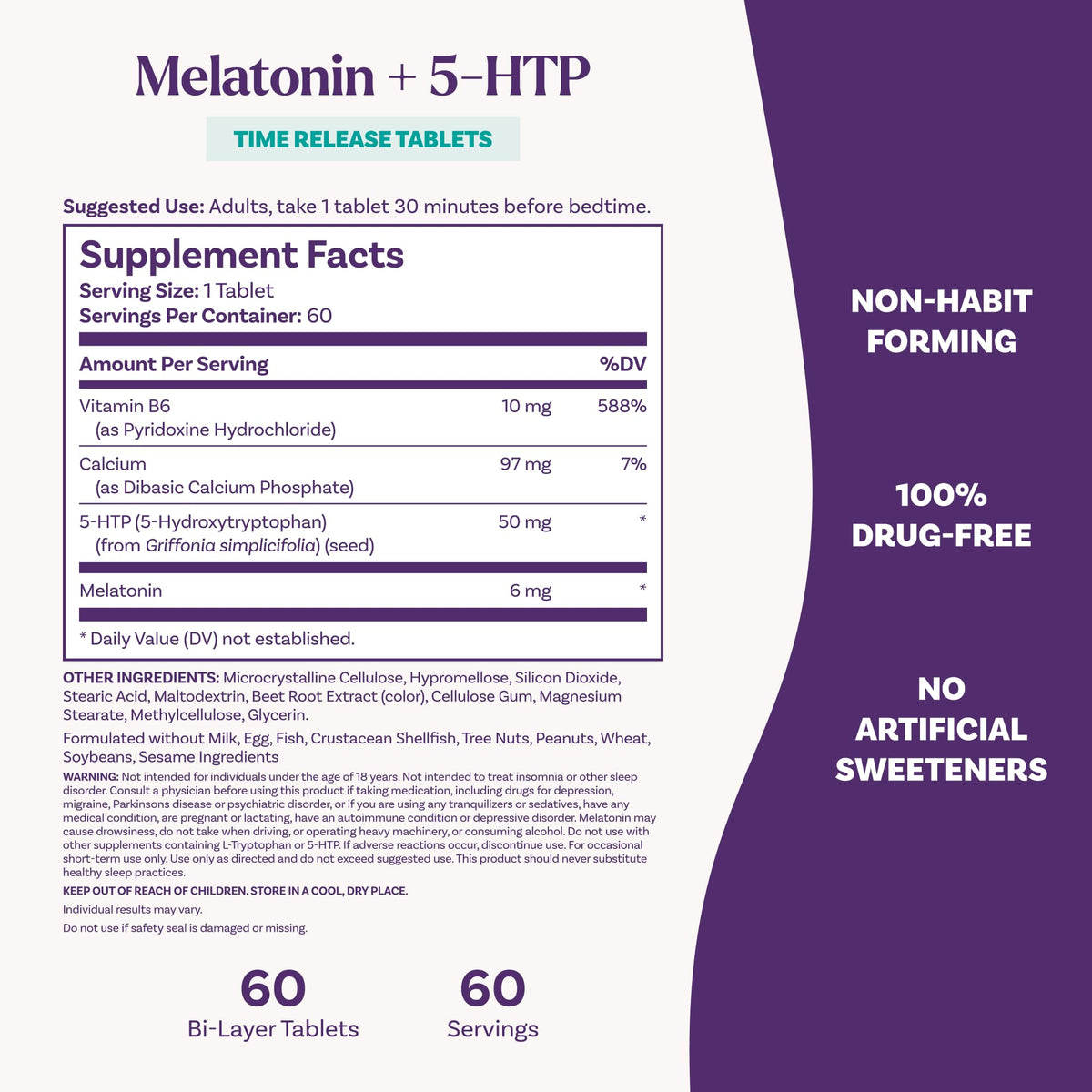 Natrol Mélatonine + 5-HTP boîte ouverte avec comprimés visibles
