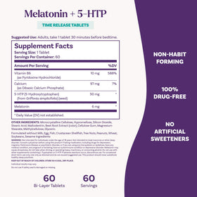 Natrol Mélatonine + 5-HTP boîte ouverte avec comprimés visibles