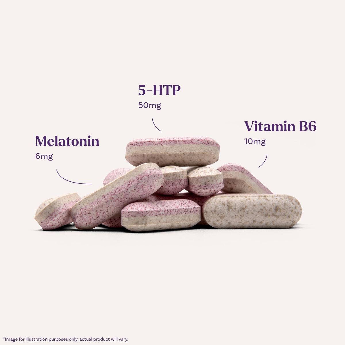Natrol Mélatonine + 5-HTP ingrédients sur l'emballage
