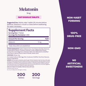 Natrol Melatonine 5 mg en utilisation nocturne