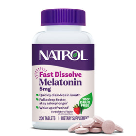 Natrol Melatonine 5 mg tablettes dissolvables saveur fraise