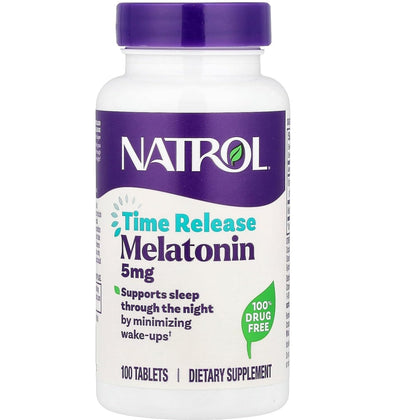 Natrol Melatonine 5mg 100 tablettes vue de face