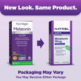 Natrol Melatonine Avancée 10 mg, vue de côté