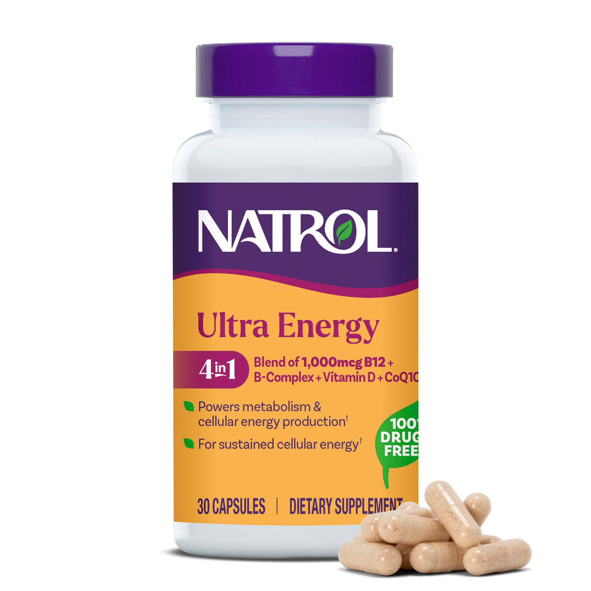 Natrol Ultra Energy 4-en-1 capsules front view