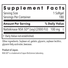Nattokinase 100 mg, capsules molles à l'intérieur du flacon