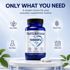 Nattokinase 10800 FU avec d'autres compléments alimentaires pour un mode de vie actif