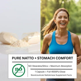 Nattokinase 200 mg 4000 FU de support, vue latérale du flacon