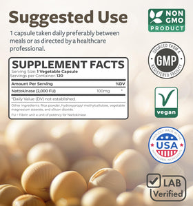 Nattokinase 2000 FU, capsules prêtes à être utilisées