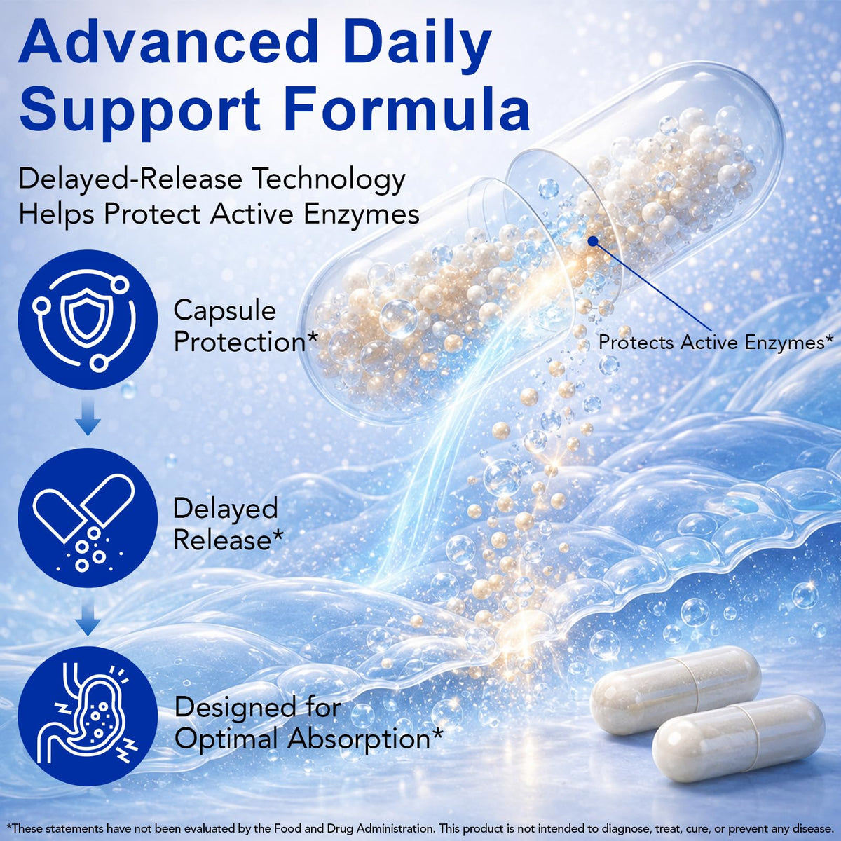 Nattokinase Nutre Forte capsules sur un fond neutre