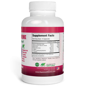 Nattura 5-HTP capsules avec étiquette détaillée