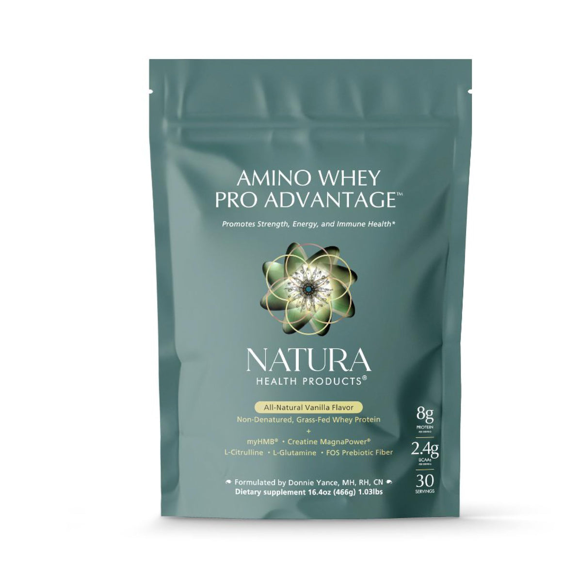 Natura Health Products Amino Whey Pro 508g vue de face