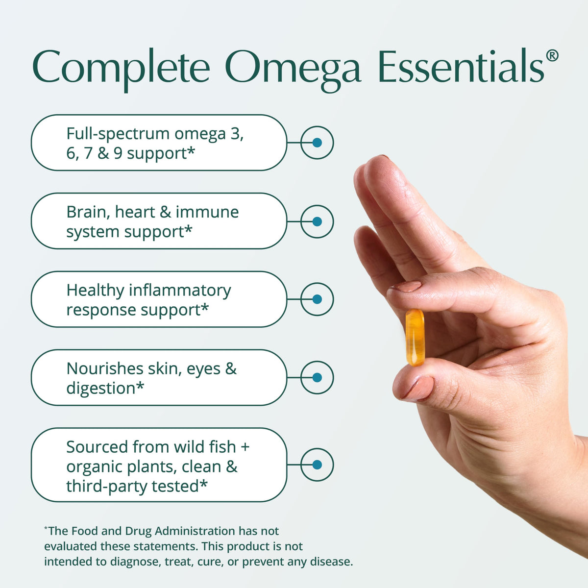 Natura Health Products Omega Essentiels flacon avec étiquette