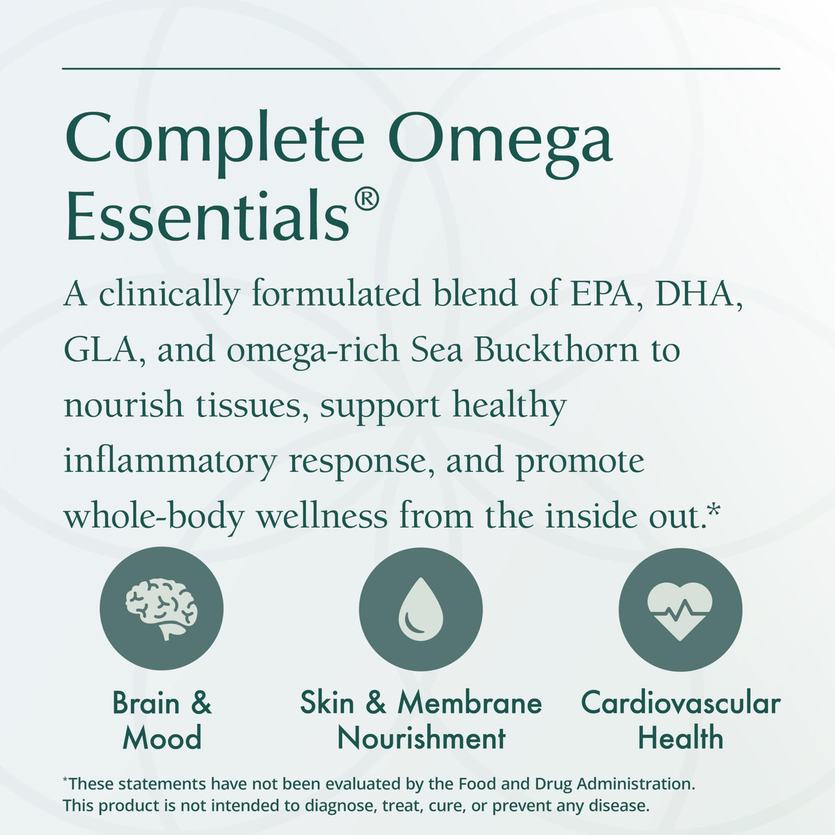 Natura Health Products Omega Essentiels gélules avec des ingrédients naturels en arrière-plan
